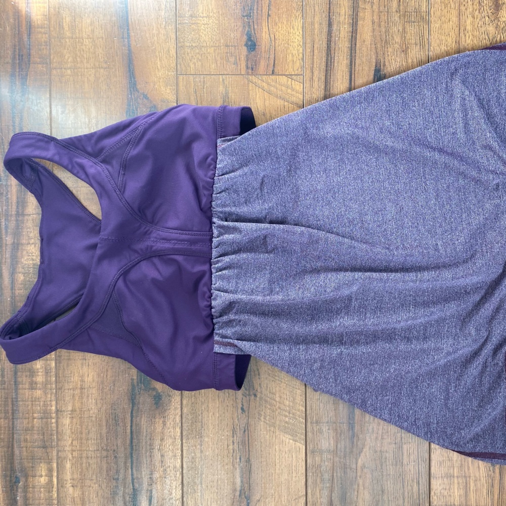 Plum Lululemon bra and cami combo